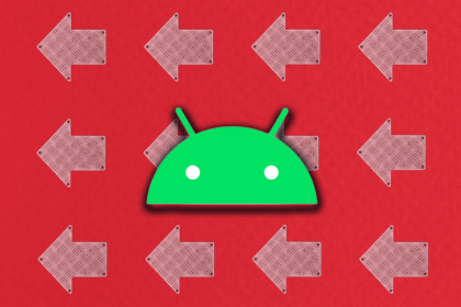 Android Logo With Arrows Pointing Back