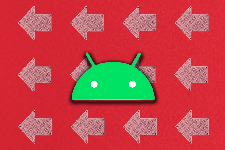 Android Logo With Arrows Pointing Back