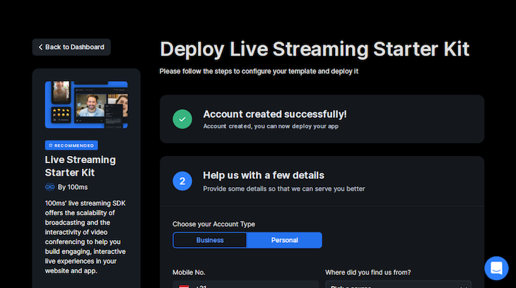 Deploy Live Streaming Starter Kit