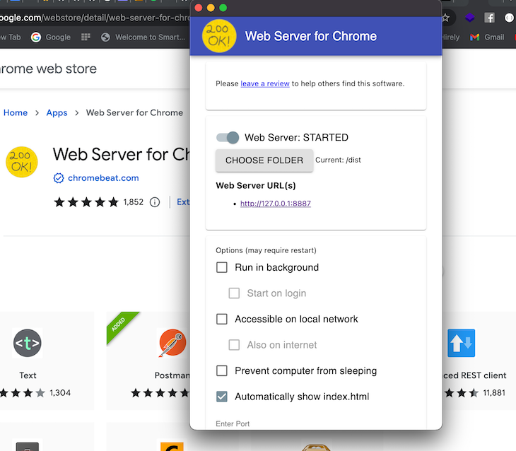 Download Install Web Server Chrome