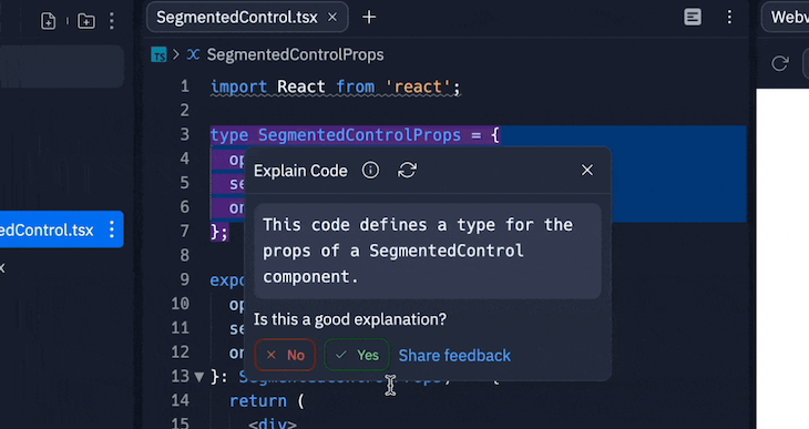 GhostWriter Explain Code Feature