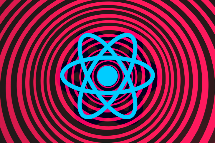 React Logo Over Hypnotic Red Background