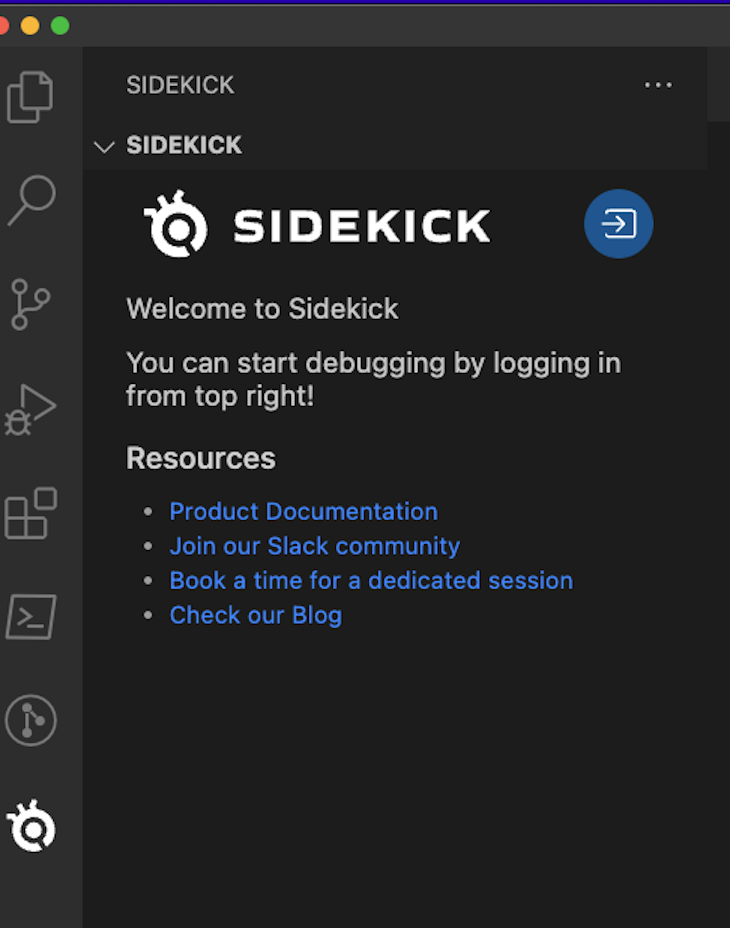 Sidekick icon when the installation is completed