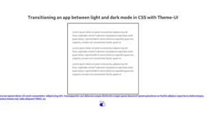 Transitioning a React app between light and dark mode in CSS with Theme ...