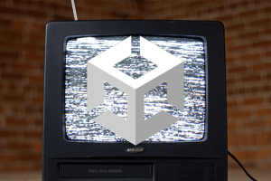 Unity Logo Over Static TV