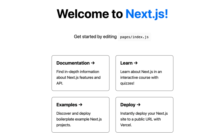 Next.js home page