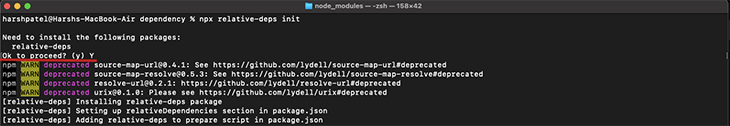 Npx Relative Depends Init Command