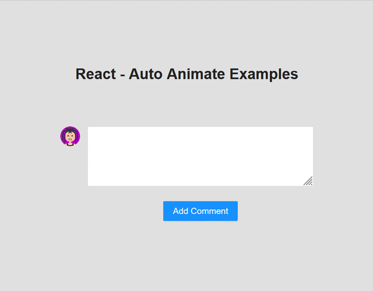 Comment Animation Component Using AutoAnimate