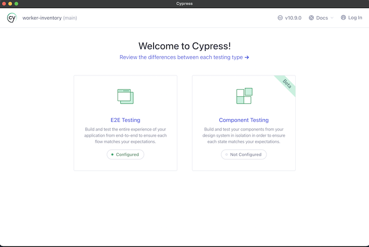 Cypress Greeting Screen