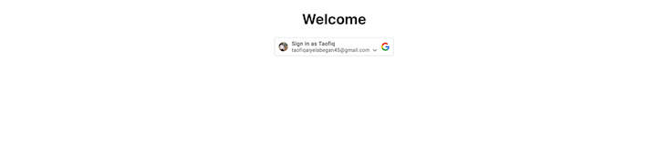 Example of NestJS SSO Welcome in Google