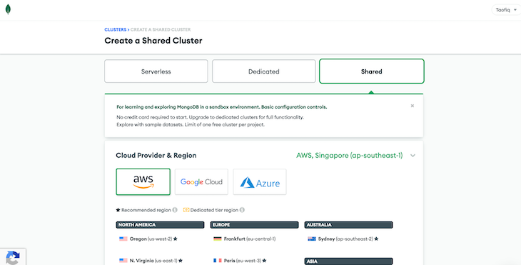 Creating the NestJS Shared Cluster