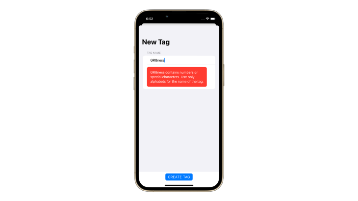 Unwanted Character Error Message in SwiftUI Tag View App