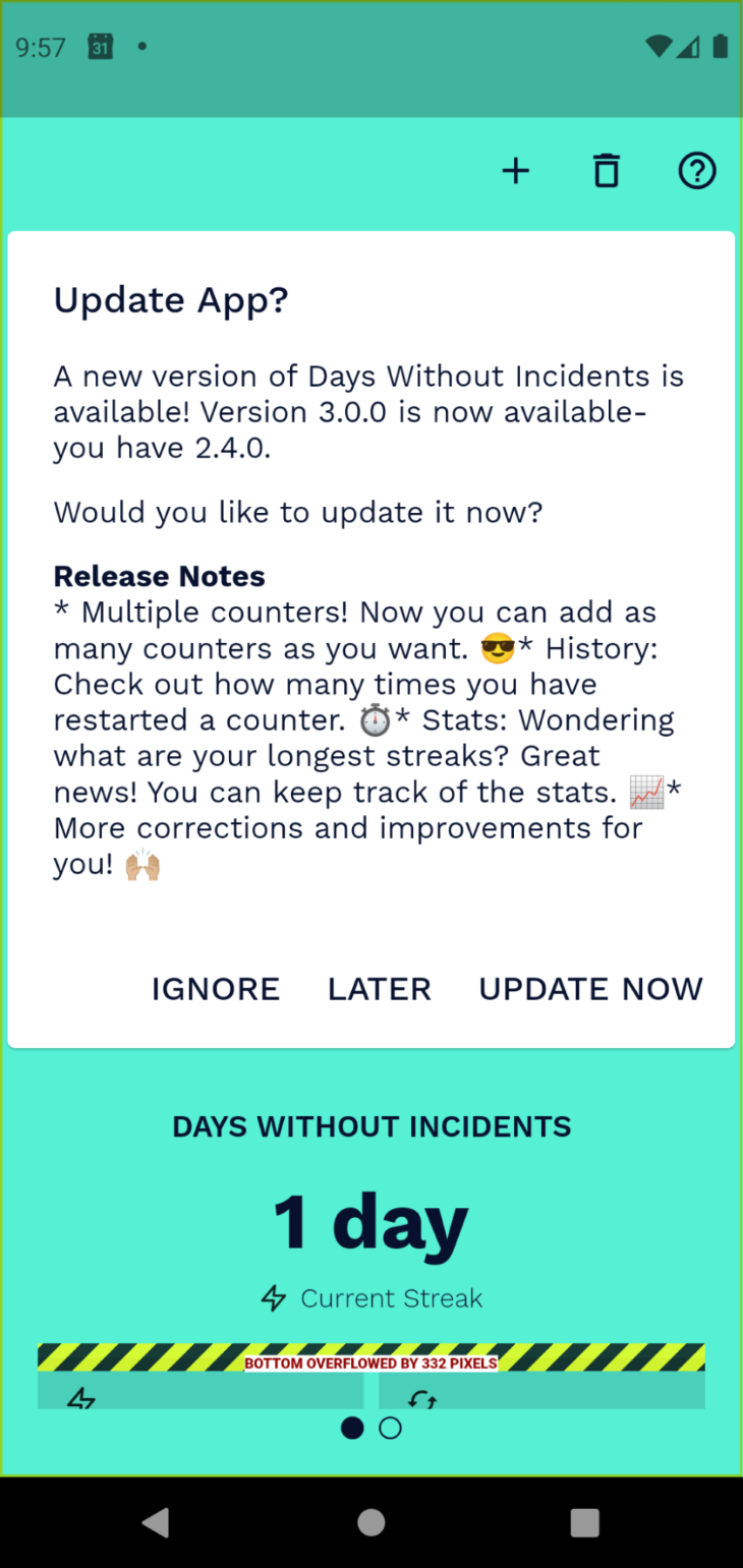 Flutter Update App Alert with UpgradeCard
