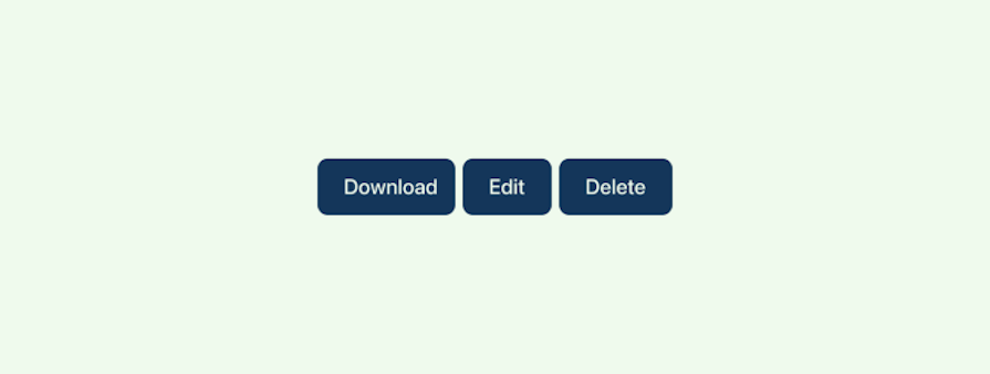 Fitts' Law In Practice: Three Similar Sized Buttons Labeled Download, Edit, And Delete To Show Importance Of Not Crowding Targets