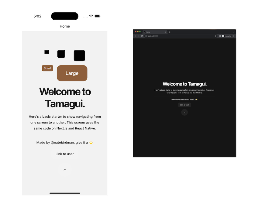 Tamagui React Native Component Library