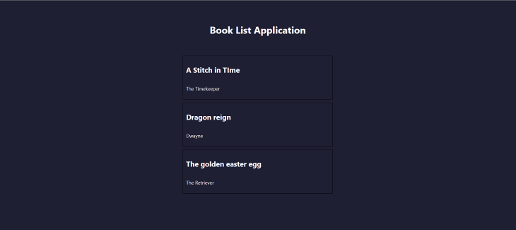 Book List Next.js Application
