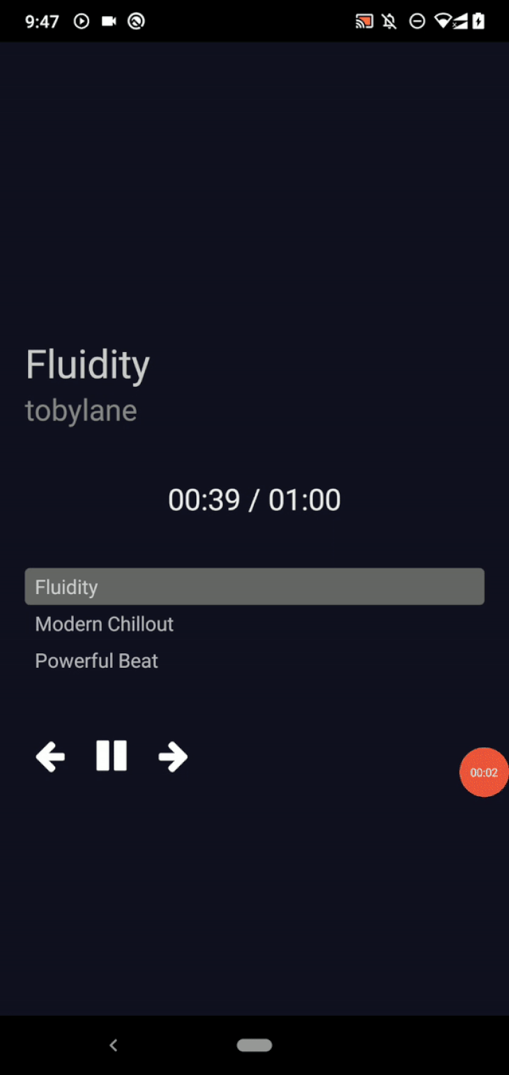 complete music player app UI