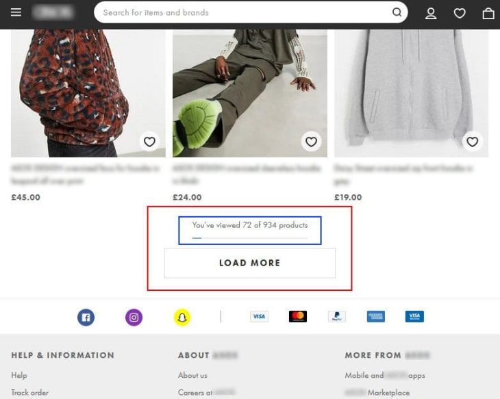 Ecommerce Load More Option