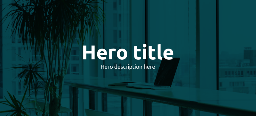 Laptop Stock Image Shown As Hero Background Image Blended Into Deep Sea Green Color In Previous Image With White Text For Hero Title And Description Overlaid