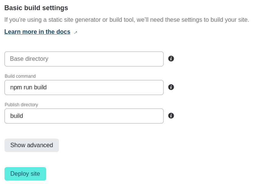 Setting The Build Command And Publish Directory For Deploying A Node Js App With Netlify