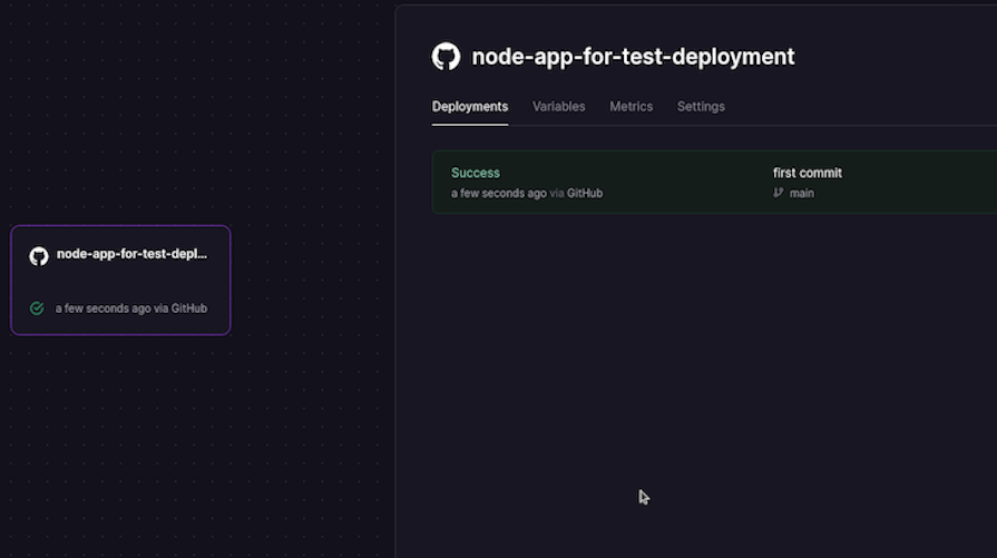 Example Of A Completed Node Js App Deployment On Railway