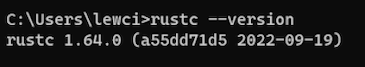 Command Window With Black Background Displaying Command And Output For Showing Currently Installed Version Of Rust