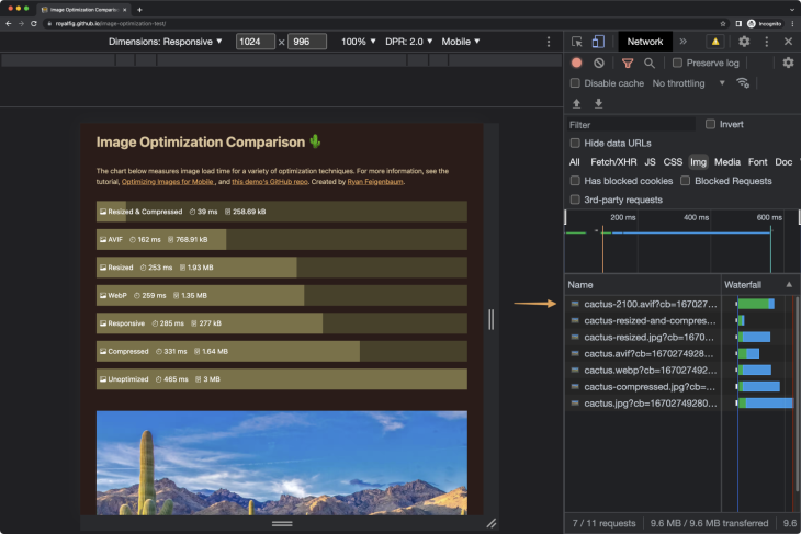 Image Optimization Comparison Demo