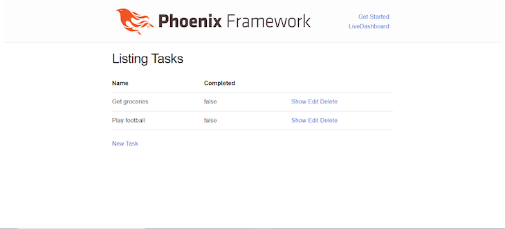 Phoenix Framework Tasks
