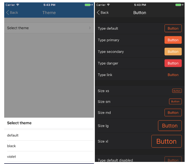 Teaset UI Example