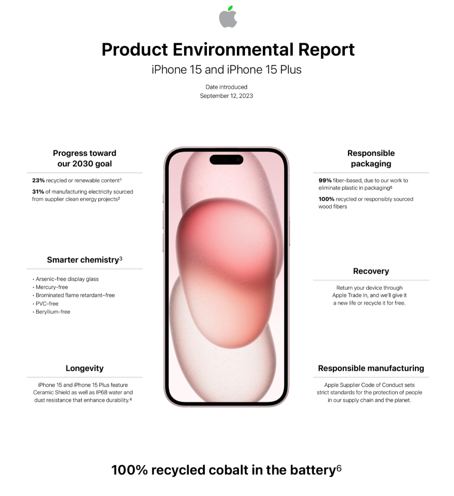 Apple Product Environmental Report