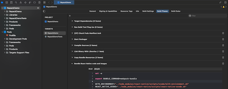 The Bundle React Native Code And Images Task In Xcode
