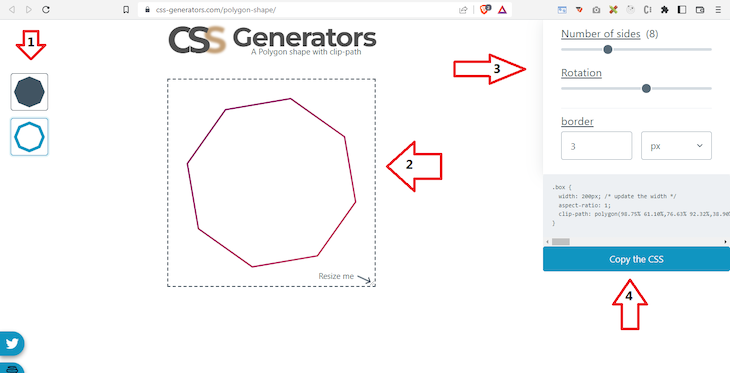 CSS Generating Shapes Polygon