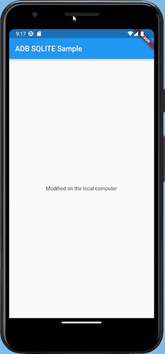 Smartphone Preview Of App Using Sqlite Database With Displayed Text Set Locally
