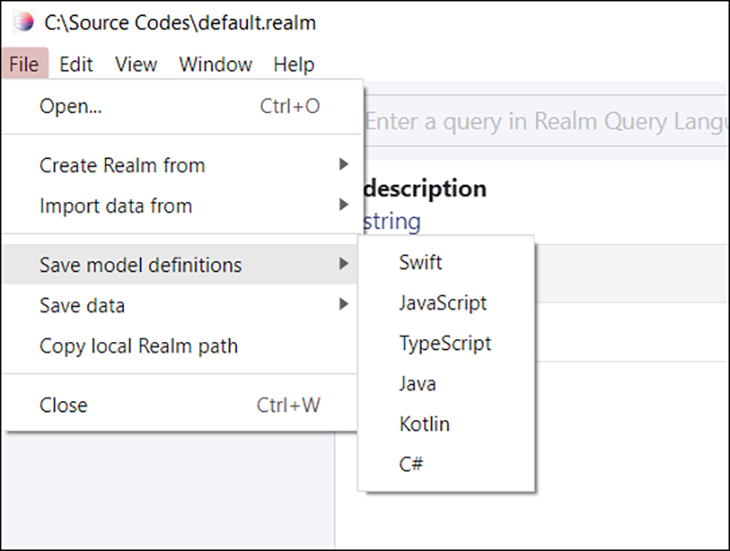 You can save your model definitions for reuse in other realms