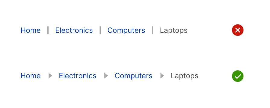 Separator Elements In Breadcrumbs UX