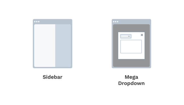 Sidebar and Mega Dropdown