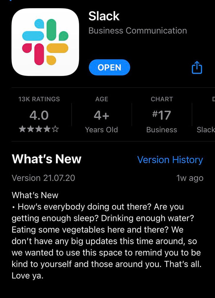 Slack 2020 Release Notes Example Screenshot