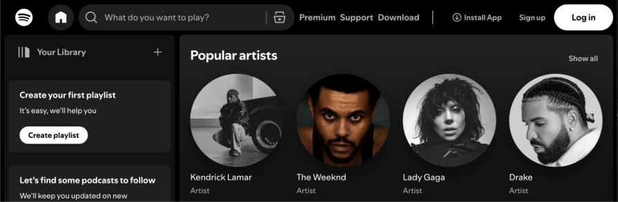 Spotify Placeholder Text Example