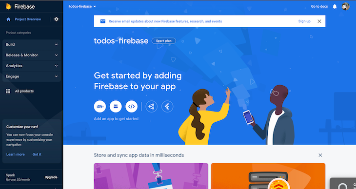 Firebase React Native Project Start Example