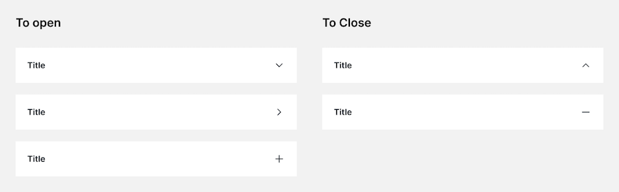 Accordion Icon Examples