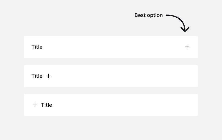 Accordion Icon Placement Examples