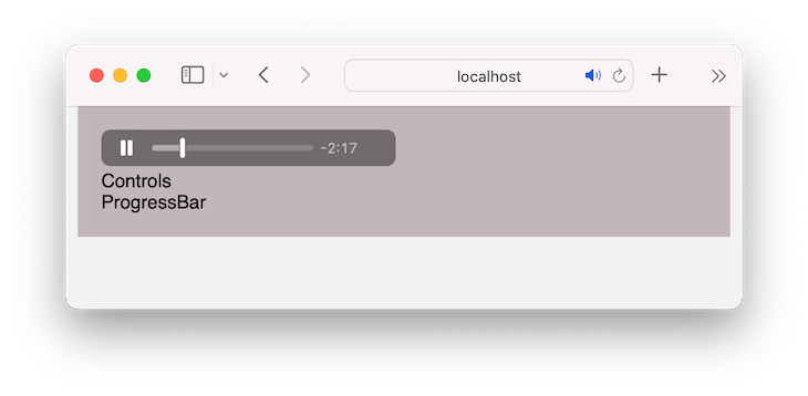 Simple React Audio Player With Default Controls And Styling Rendered In Browser