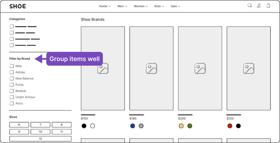 Demonstrating Logically Grouped Items In Secondary Navigation Menu