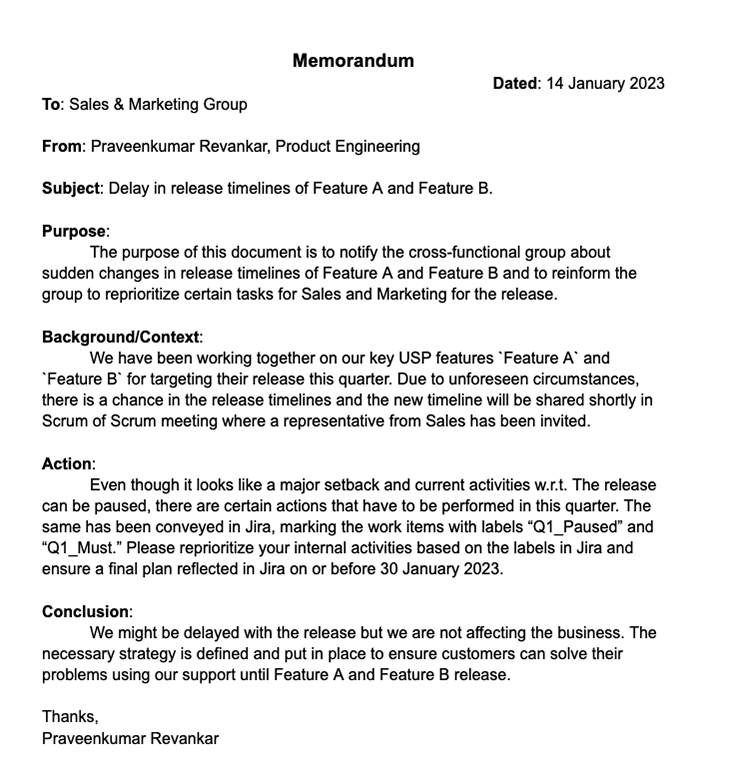 How To Write An Effective Memo Format With Examples Formal Memorandum ...