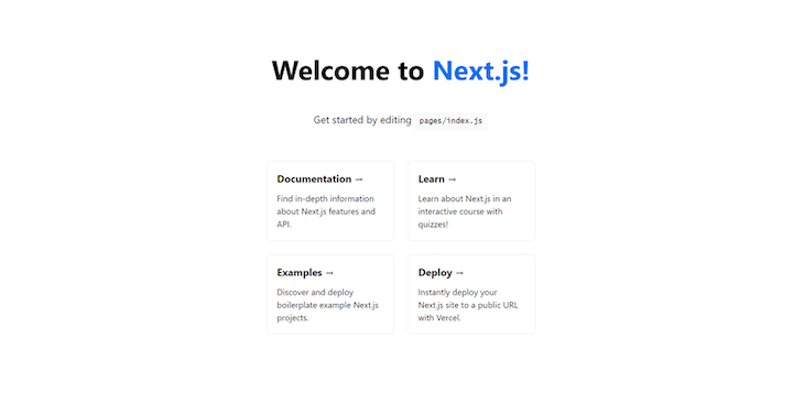 Next.js Welcome Screen