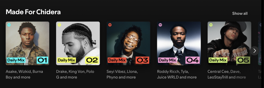 Spotify Carousel