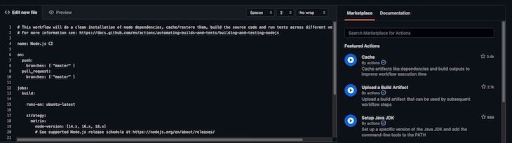 GitHub Actions Редактирование файла YAML