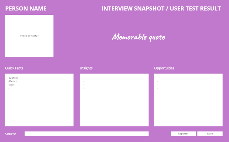 Interview Snapshot Template