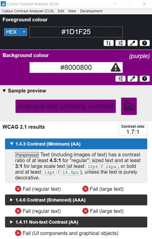 Color Contrast Analyzer