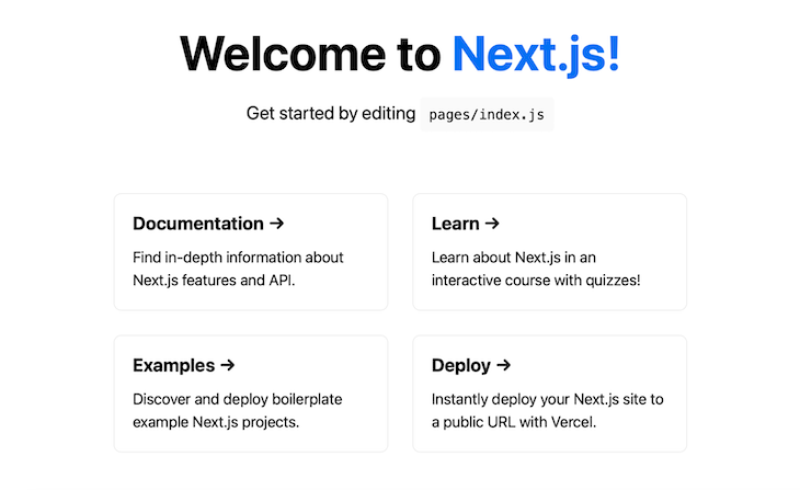 Create Nextjs Project Homepage